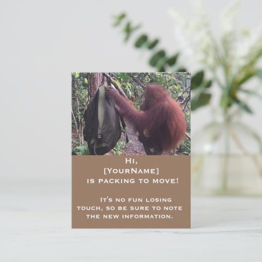 Leuke bewegende aankondiging van adreswijziging (Staand voorkant)