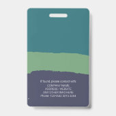 Leuke bewerkbare kleuren QR Code & Logo ID Badge (Achterkant)