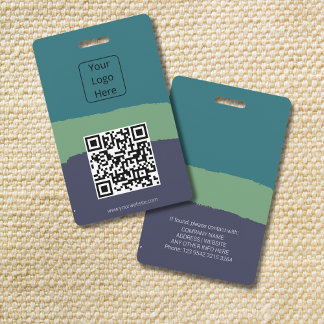 Leuke bewerkbare kleuren QR Code & Logo ID Badge