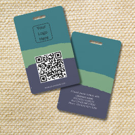 Leuke bewerkbare kleuren QR-code & logo ID-badge Badge