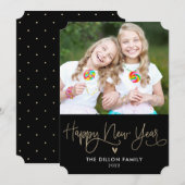 Leuke bewerkbare NIEUWEJAARSFOTOKAART in kleur Feestdagenkaart (Voorkant / Achterkant)