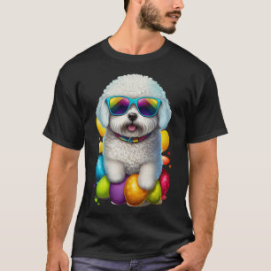 Leuke Bichon Frise Paaseieren Hond Kostuum Vrouwen T-shirt