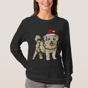 Leuke Bichon Frise Santa Kerstboom Lichten Xmas T-shirt