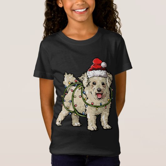 Leuke Bichon Frise Santa Kerstboom Lichten Xmas T-shirt