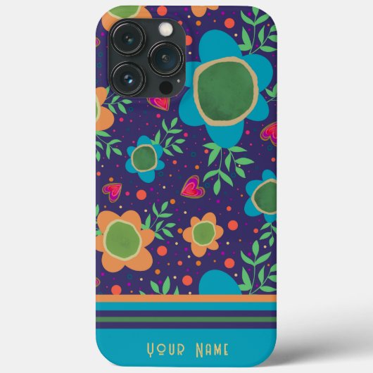 Leuke Big Blue Flowers Patroon Inspirivity Case-Mate iPhone Case (Achterkant)