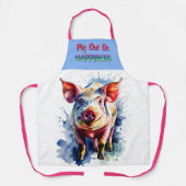 Leuke bigi vreet zich uit op geluks schort (Voorkant)