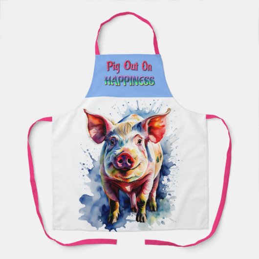 Leuke bigi vreet zich uit op geluks schort (Voorkant)