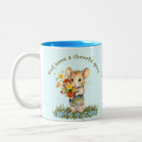 Leuke Bijbelschrift Mok Muis Bloemen Blauw Aqua