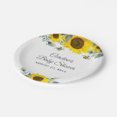 Leuke Bijen & Zonnebloemen Eucalyptus Baby shower Papieren Bordje (Gekanteld)