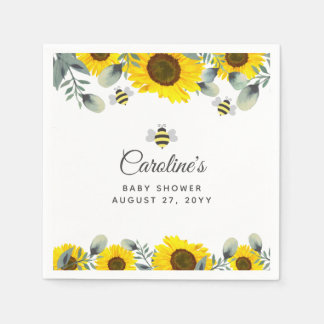 Leuke Bijen & Zonnebloemen Eucalyptus Baby shower Servet