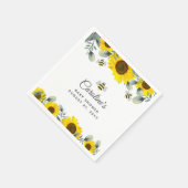 Leuke Bijen & Zonnebloemen Eucalyptus Baby shower Servet (Hoek)