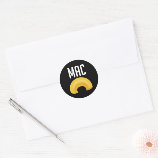 Leuke bijpassende macaroni en kaas Halloween kostu Ronde Sticker (Envelop)
