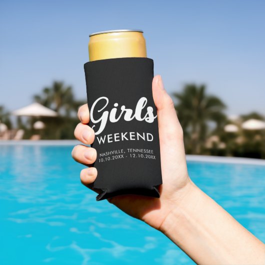 Leuke bijpassende reisbestemming Meisjes Weekend T Seltzer Blikjeskoeler (Insitu Zwembad)