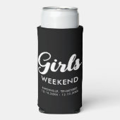 Leuke bijpassende reisbestemming Meisjes Weekend T Seltzer Blikjeskoeler (Seltzer Voorkant)