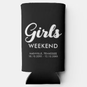 Leuke bijpassende reisbestemming Meisjes Weekend T Seltzer Blikjeskoeler (Achterkant)