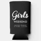 Leuke bijpassende reisbestemming Meisjes Weekend T Seltzer Blikjeskoeler (Voorkant)