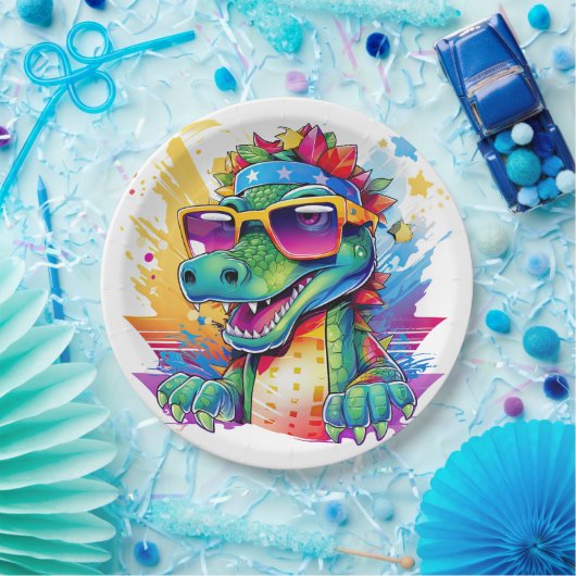 Leuke bijpassende verjaardag krokodillenfeest papieren bordje (Feest)