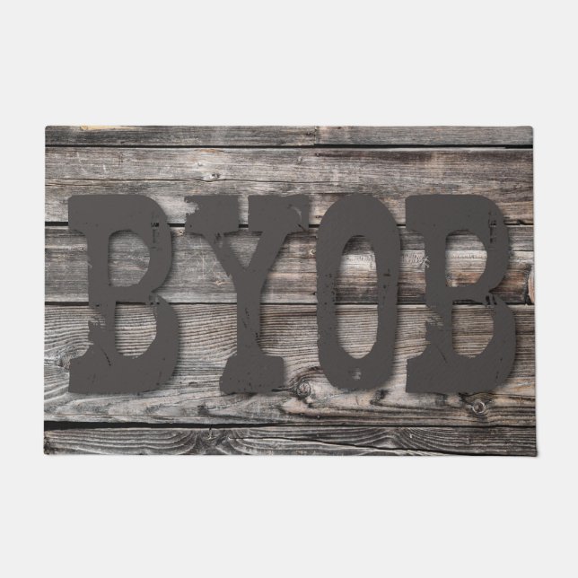 leuke bijtende BYOB | Deurmat (Voorkant)