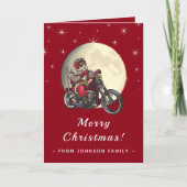 Leuke Biker Sinterklaas Motorfiets Rode Glitters & Kaart (Voorkant)