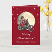 Leuke Biker Sinterklaas Motorfiets Rode Glitters & Kaart (Gele Bloem)