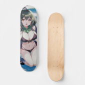 Leuke bikini dragen anime meisje persoonlijk skateboard (Voorkant)