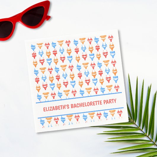 Leuke Bikini Pool Party Gepersonaliseerde Bachelor Servet