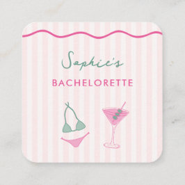 Leuke Bikinis Martinis Bachelorette QR Code-regist Informatiekaartje
