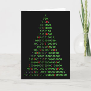 Leuke binaire kerstboom computerprogrammeurs en kaart