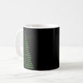 Leuke binaire kerstboom computerprogrammeurs en koffiemok (Voorkant links)