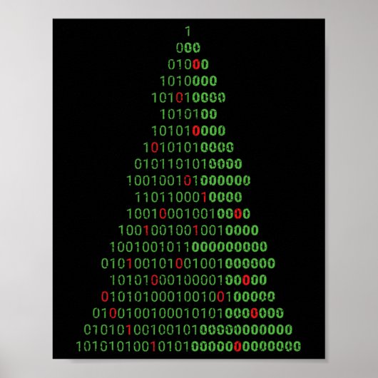 Leuke binaire kerstboom computerprogrammeurs en poster (Voorkant)