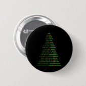 Leuke binaire kerstboom computerprogrammeurs en ronde button 5,7 cm (Voorkant /achterkant)