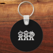 Leuke binaire robots 01 10 11 schattige codeerrobo sleutelhanger (Voorkant)