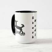 *Leuke Bitcoin Frisbee Catching Dog Mok (Voorkant links)