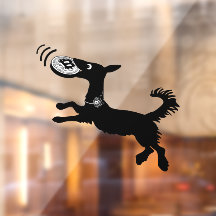 Leuke Bitcoin Frisbee Catching Dog Window Cling