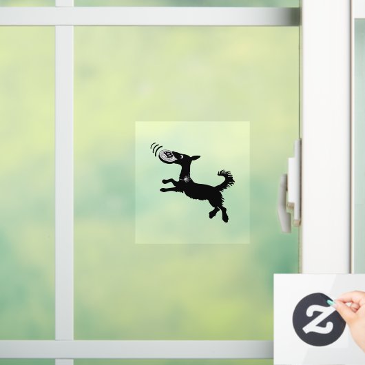 Leuke Bitcoin Frisbee Catching Dog Window Cling Raamsticker (Huis)