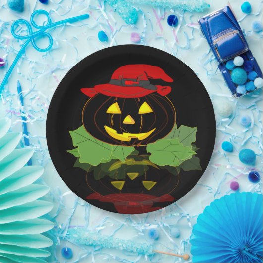 Leuke Black Halloween Party Jack O'Lantern Papieren Bordje (Feest)