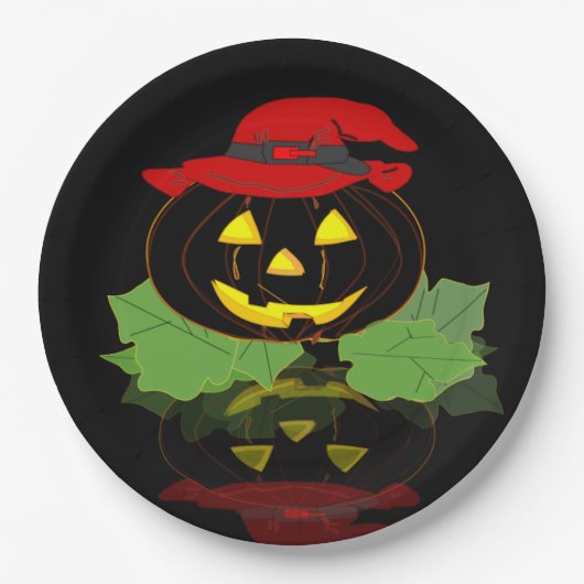 Leuke Black Halloween Party Jack O'Lantern Papieren Bordje (Voorkant)