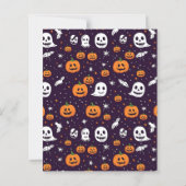 Leuke Black & Oranje Boo Halloween Uitnodiging (Achterkant)