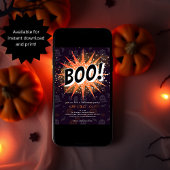 Leuke Black & Oranje Boo Halloween Uitnodiging