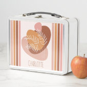 Leuke bladeren en strepen patroon boho kleurenpale (In situ)