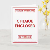 Leuke blanco cheque verjaardagskaart kaart (Gele Bloem)