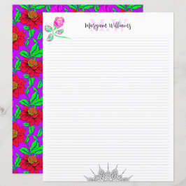 Leuke blanco monogram bloemen briefpapier