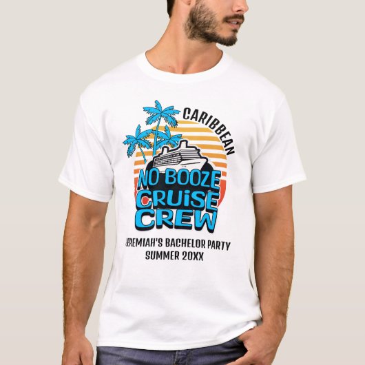 Leuke Blauwe ALCOHOLVRIJE BOOT REIS GROEPIST VRIJG T-shirt (Voorkant)