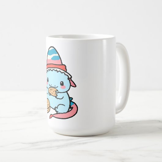 Leuke blauwe axolotls kerst koffiemok (Voorkant rechts)