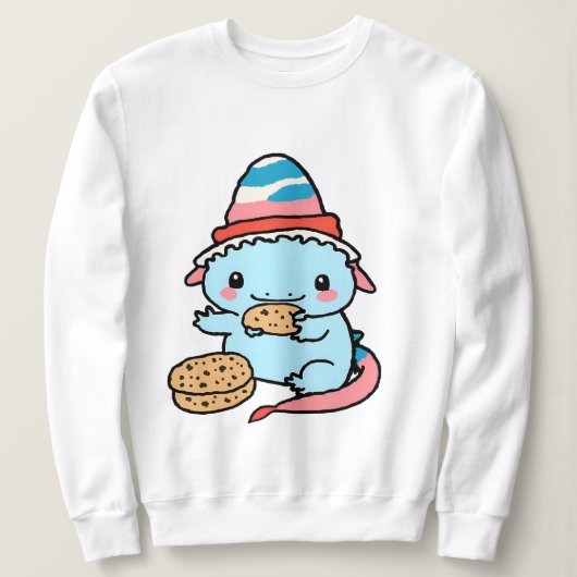 Leuke blauwe axolotls kerst trui (Design voorkant)