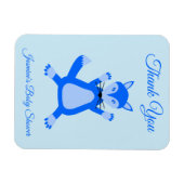 Leuke Blauwe Baby Boy Fox Custom Baby shower Magneet (Horizontaal)
