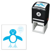 Leuke blauwe Baby Jongen Pinguïn Zelfinkt Stempel (In situ)