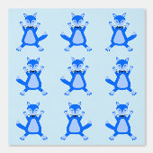 Leuke blauwe baby jongen vos behang (Voorkant)