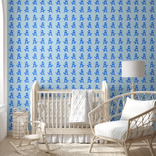 Leuke blauwe baby jongen vos behang