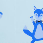 Leuke blauwe baby jongen vos behang (Zoom)